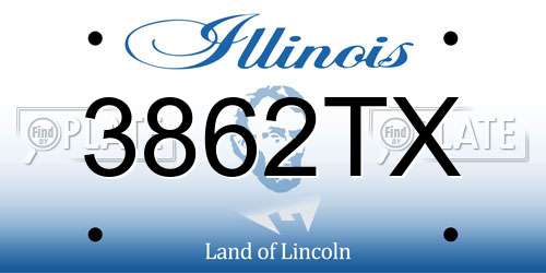 3862TX Illinois License Plate