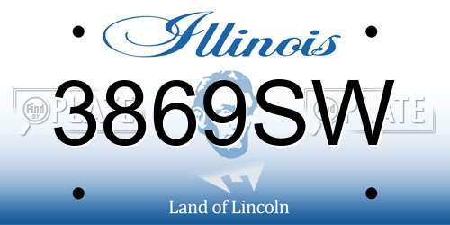 3869SW Illinois License Plate