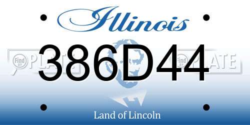 386D44 Illinois License Plate