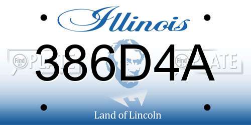 386D4A Illinois License Plate