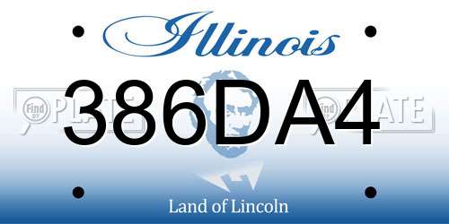386DA4 Illinois License Plate