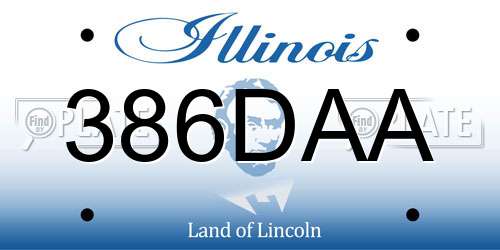 386DAA Illinois License Plate