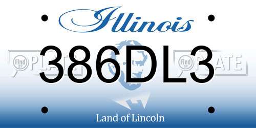 386DL3 Illinois License Plate