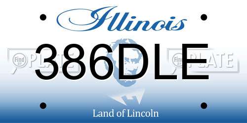 386DLE Illinois License Plate