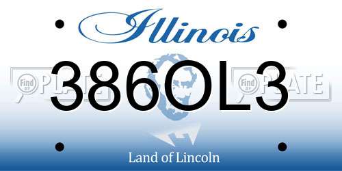 386OL3 Illinois License Plate