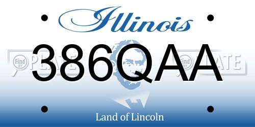 386QAA Illinois License Plate
