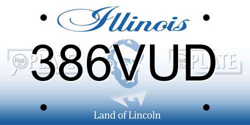 386VUD Illinois License Plate