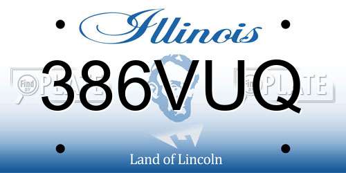 386VUQ Illinois License Plate