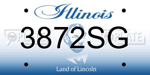 3872SG Illinois License Plate