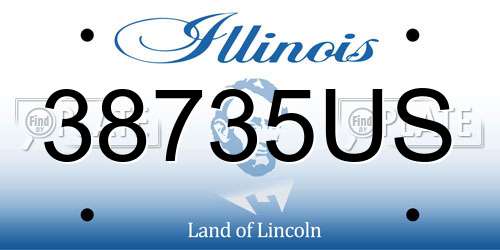 38735US Illinois License Plate