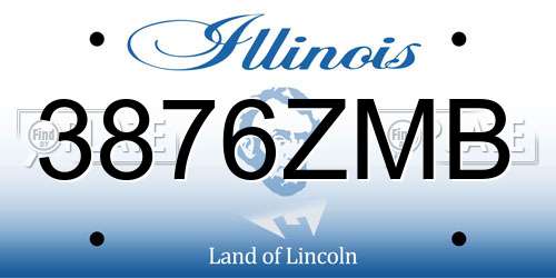 3876ZMB Illinois License Plate