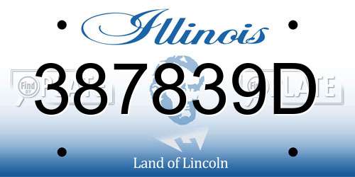 387839D Illinois License Plate