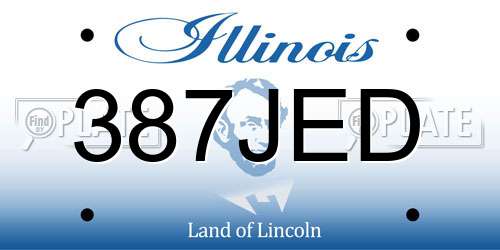 387JED Illinois License Plate