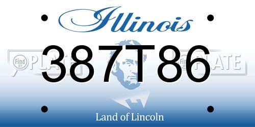 387T86 Illinois License Plate
