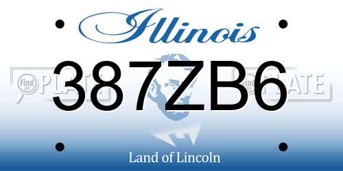 387ZB6 Illinois License Plate
