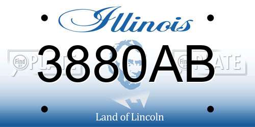 3880AB Illinois License Plate