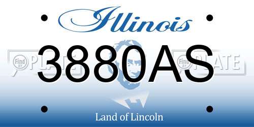 3880AS Illinois License Plate
