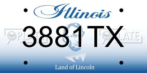 3881TX Illinois License Plate