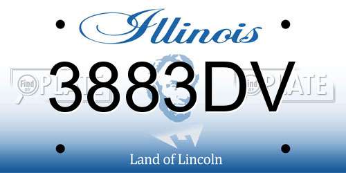 3883DV Illinois License Plate