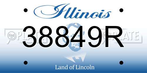38849R Illinois License Plate