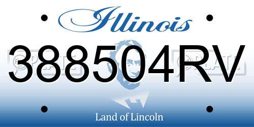 388504RV Illinois License Plate