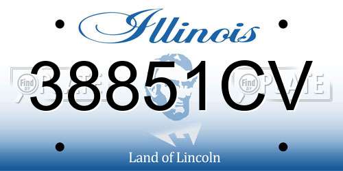 38851CV Illinois License Plate