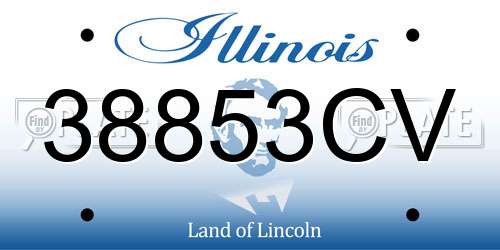 38853CV Illinois License Plate