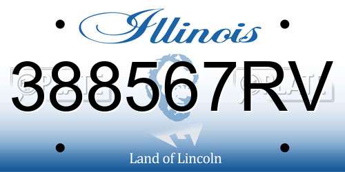 388567RV Illinois License Plate