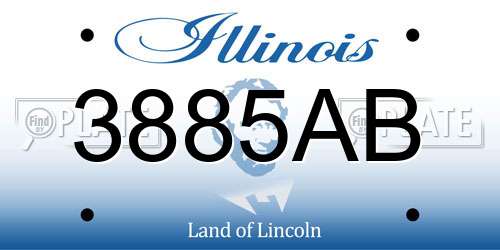 3885AB Illinois License Plate