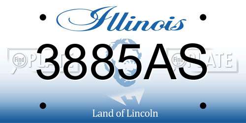 3885AS Illinois License Plate