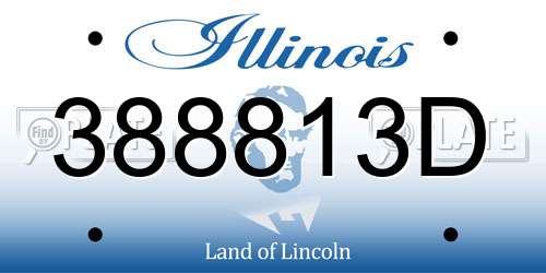 388813D Illinois License Plate