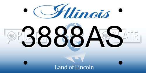 3888AS Illinois License Plate