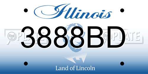 3888BD Illinois License Plate