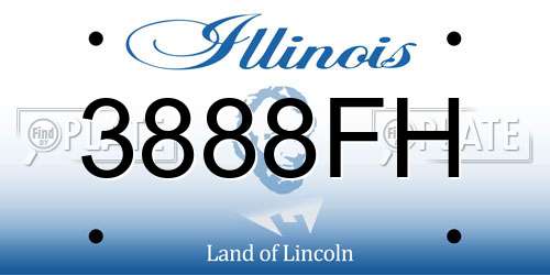 3888FH Illinois License Plate