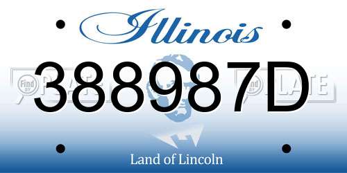 388987D Illinois License Plate