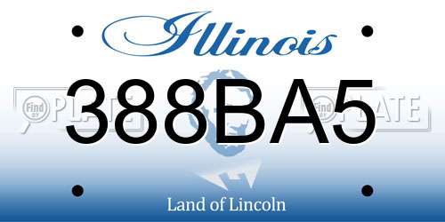 388BA5 Illinois License Plate