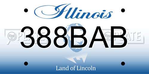 388BAB Illinois License Plate
