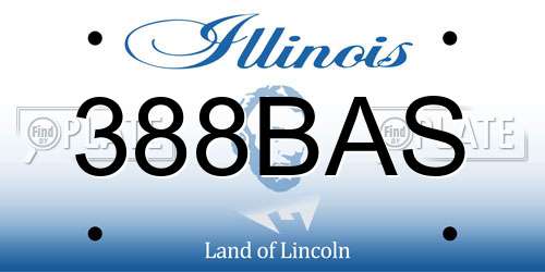 388BAS Illinois License Plate