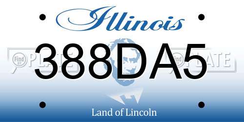 388DA5 Illinois License Plate