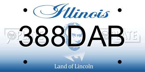 388DAB Illinois License Plate