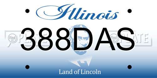 388DAS Illinois License Plate