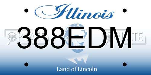 388EDM Illinois License Plate