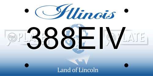 388EIV Illinois License Plate