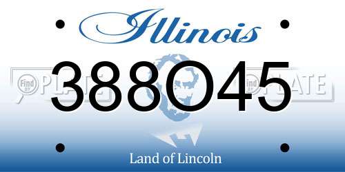 388O45 Illinois License Plate