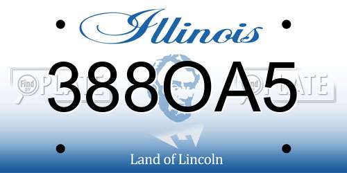 388OA5 Illinois License Plate