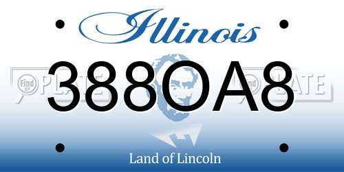 388OA8 Illinois License Plate