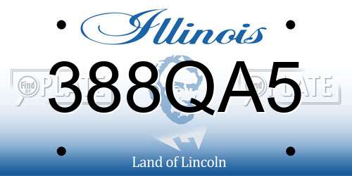 388QA5 Illinois License Plate