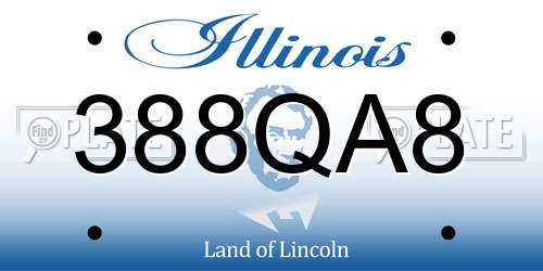 388QA8 Illinois License Plate