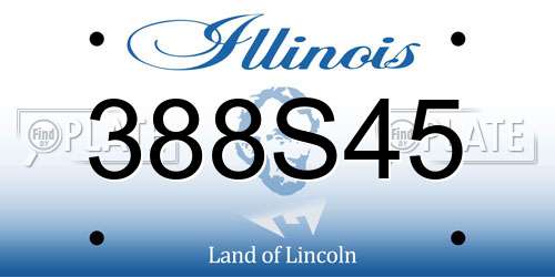 388S45 Illinois License Plate