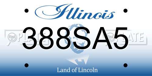 388SA5 Illinois License Plate